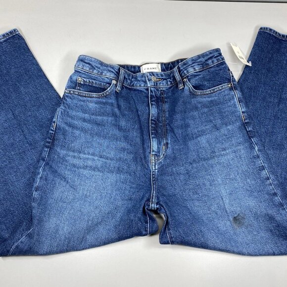 NEW FRAME Women’s The Wide Leg High Rise Stretch Jeans Rival Blue Size 30 - Picture 1 of 10
